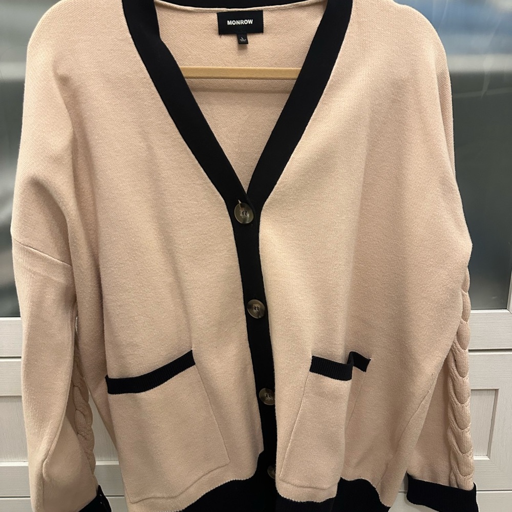 Monrow Cream Cardigan Sweater